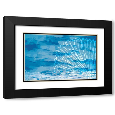 Blue Coastal III Black Modern Wood Framed Art Print with Double Matting by ND Art