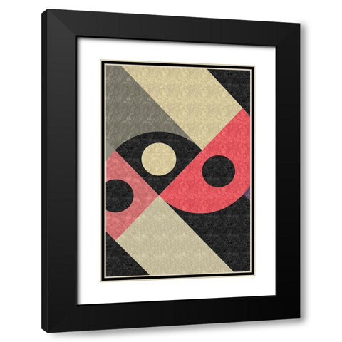 Mod Abstract Black Modern Wood Framed Art Print with Double Matting by ND Art