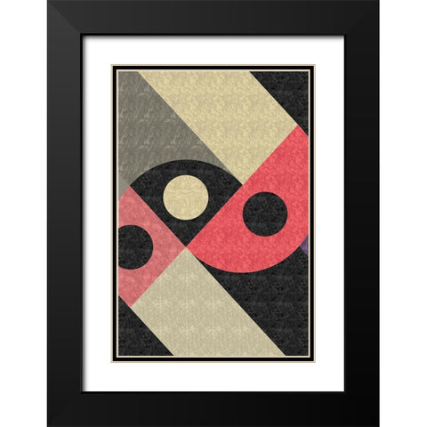 Mod Abstract Black Modern Wood Framed Art Print with Double Matting by ND Art