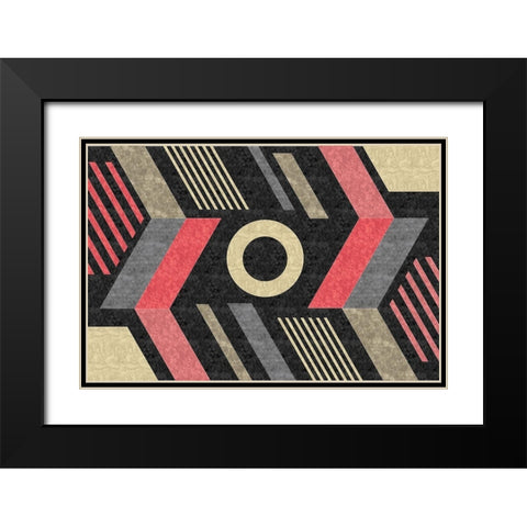 Mod Abstract II Black Modern Wood Framed Art Print with Double Matting by ND Art