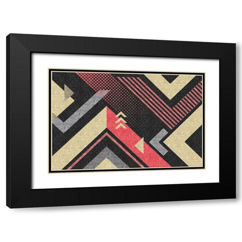 Mod Abstract III Black Modern Wood Framed Art Print with Double Matting by ND Art