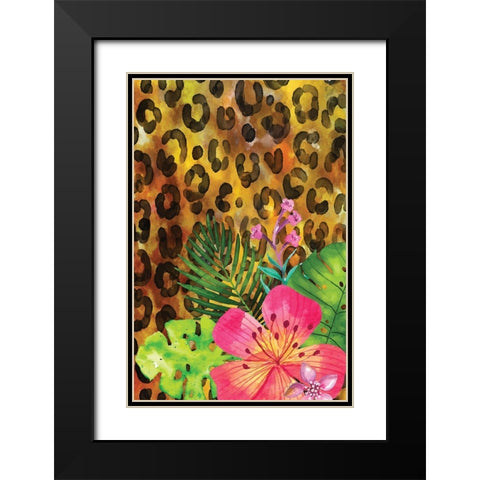 Tropical Jungle Black Modern Wood Framed Art Print with Double Matting by ND Art