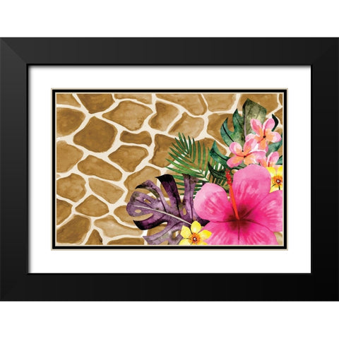 Tropical Jungle III Black Modern Wood Framed Art Print with Double Matting by ND Art
