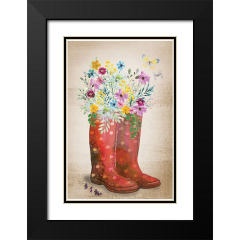 Wild Flower I Black Modern Wood Framed Art Print with Double Matting by ND Art