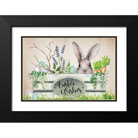 Easter Garden I Black Modern Wood Framed Art Print with Double Matting by ND Art