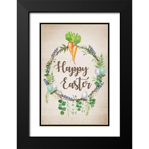 Easter Garden II Black Modern Wood Framed Art Print with Double Matting by ND Art