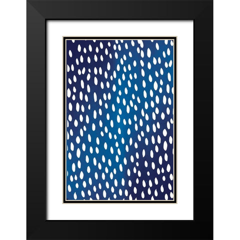 Blue and White III Black Modern Wood Framed Art Print with Double Matting by ND Art