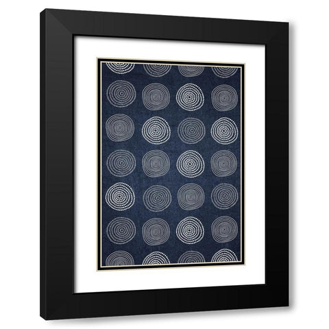 Blue and White IV Black Modern Wood Framed Art Print with Double Matting by ND Art