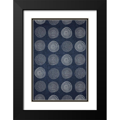 Blue and White IV Black Modern Wood Framed Art Print with Double Matting by ND Art