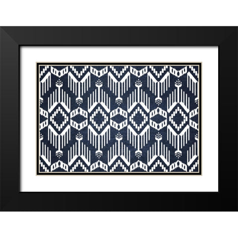 Blue and White VI Black Modern Wood Framed Art Print with Double Matting by ND Art