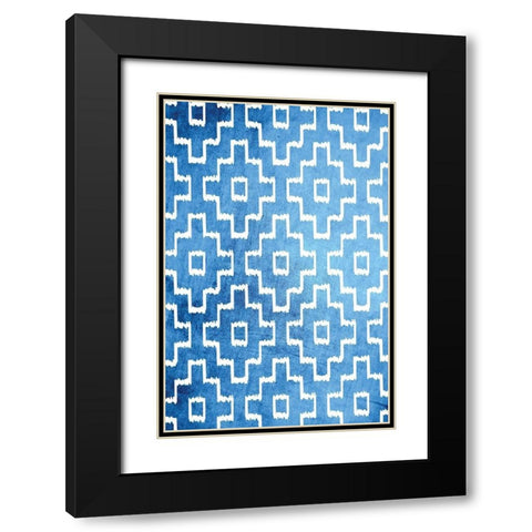 Blue and White VII Black Modern Wood Framed Art Print with Double Matting by ND Art