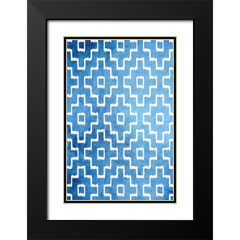 Blue and White VII Black Modern Wood Framed Art Print with Double Matting by ND Art
