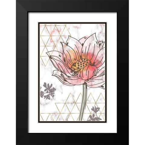 Spring Elegance II Black Modern Wood Framed Art Print with Double Matting by ND Art