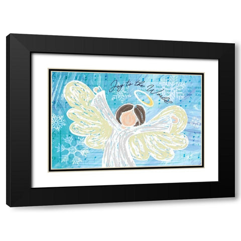 Joy to the World Black Modern Wood Framed Art Print with Double Matting by ND Art