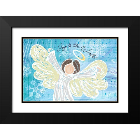 Joy to the World Black Modern Wood Framed Art Print with Double Matting by ND Art