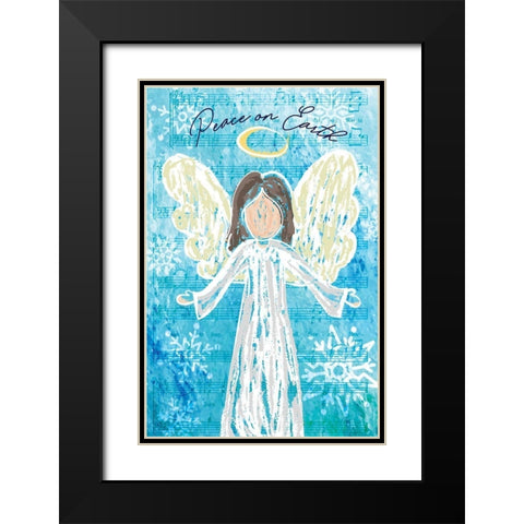 Peace on Earth Black Modern Wood Framed Art Print with Double Matting by ND Art