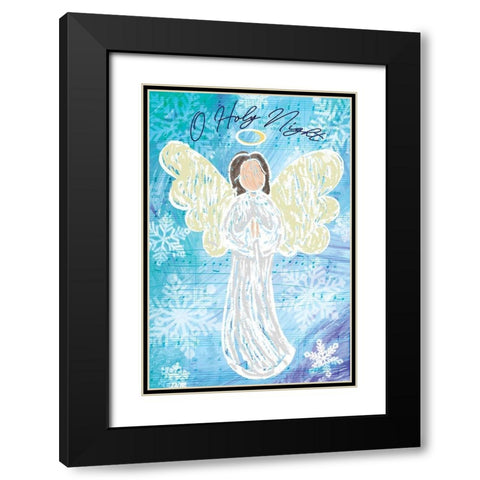 O Holy Night Black Modern Wood Framed Art Print with Double Matting by ND Art