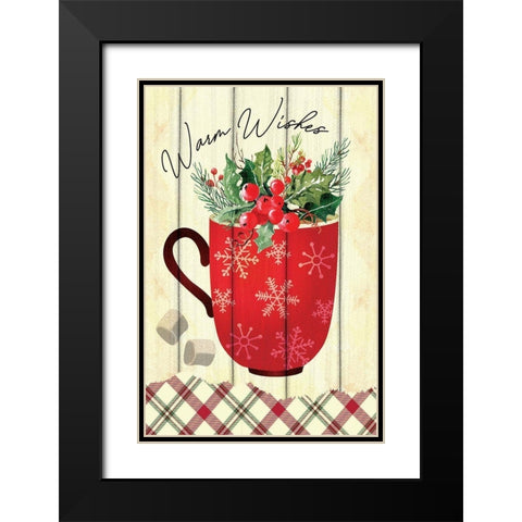 Warm Wishes Black Modern Wood Framed Art Print with Double Matting by ND Art