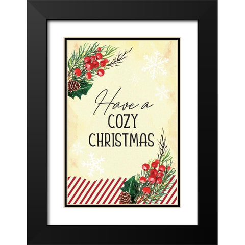 Cozy Christmas Black Modern Wood Framed Art Print with Double Matting by ND Art