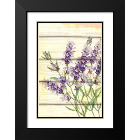 Floral Lavender I Black Modern Wood Framed Art Print with Double Matting by ND Art