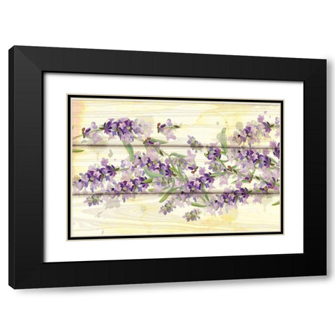 Floral Lavender III Black Modern Wood Framed Art Print with Double Matting by ND Art