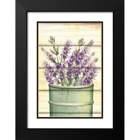 Floral Lavender IV Black Modern Wood Framed Art Print with Double Matting by ND Art