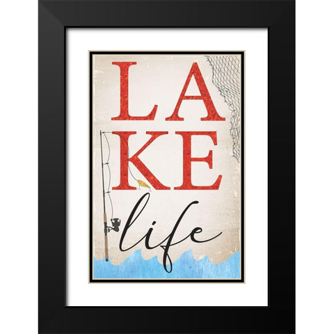 Lake Life Black Modern Wood Framed Art Print with Double Matting by ND Art