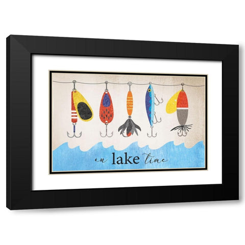 Lake Time Black Modern Wood Framed Art Print with Double Matting by ND Art