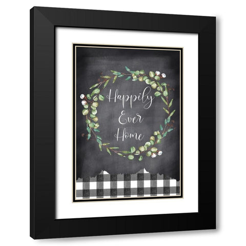 Happy Ever Home Black Modern Wood Framed Art Print with Double Matting by ND Art