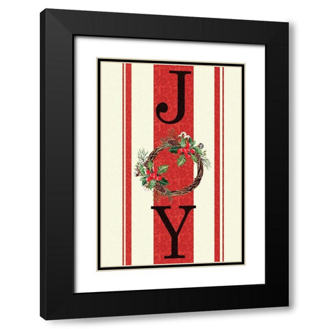 Joy Black Modern Wood Framed Art Print with Double Matting by ND Art