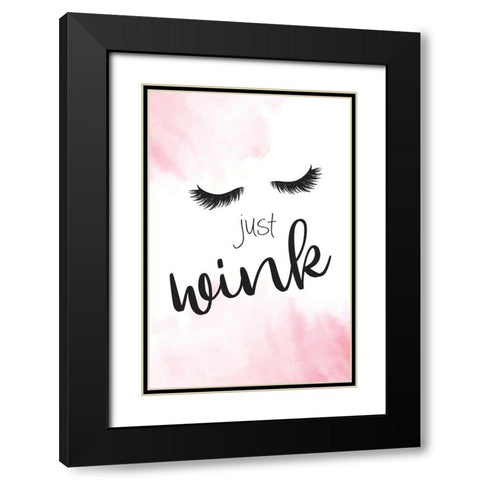 Just Wink Black Modern Wood Framed Art Print with Double Matting by ND Art