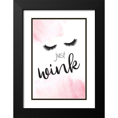 Just Wink Black Modern Wood Framed Art Print with Double Matting by ND Art