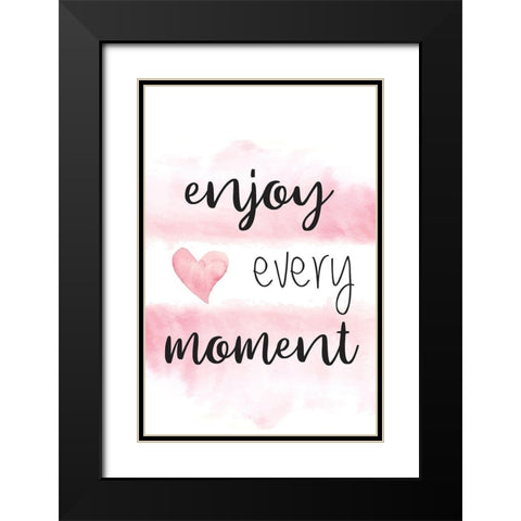 Enjoy Every Moment Black Modern Wood Framed Art Print with Double Matting by ND Art