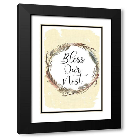 Bless Our Nest Black Modern Wood Framed Art Print with Double Matting by ND Art