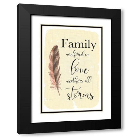 Family Anchored Black Modern Wood Framed Art Print with Double Matting by ND Art