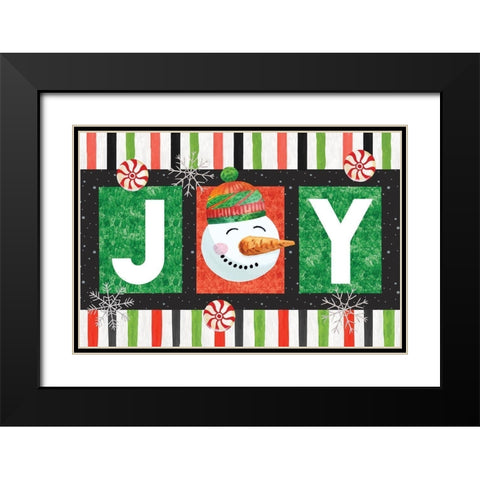 Joy Black Modern Wood Framed Art Print with Double Matting by ND Art