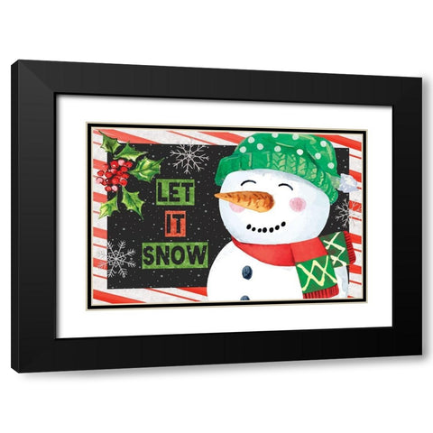 Let It Snow Black Modern Wood Framed Art Print with Double Matting by ND Art