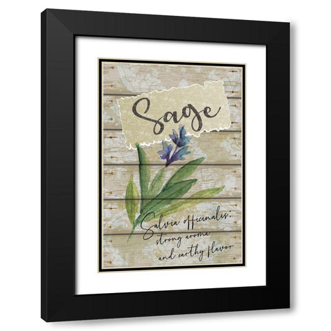 Sage Black Modern Wood Framed Art Print with Double Matting by ND Art