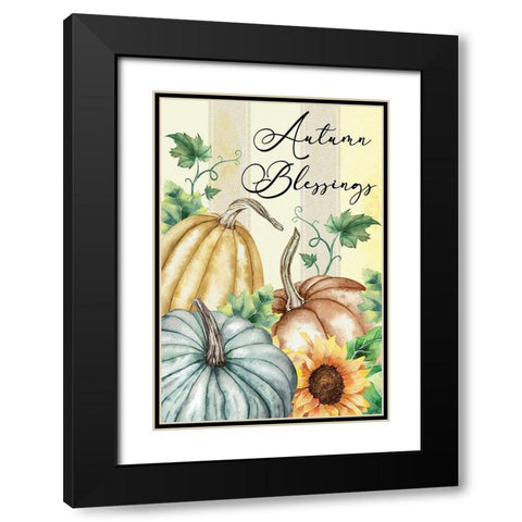 Autumn Blessings Black Modern Wood Framed Art Print with Double Matting by ND Art