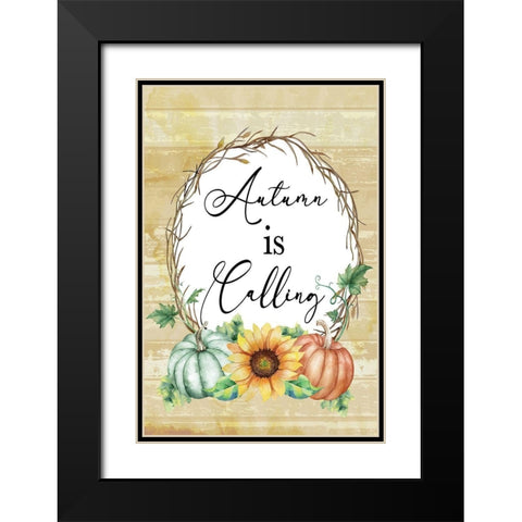 Autumn is Calling Black Modern Wood Framed Art Print with Double Matting by ND Art