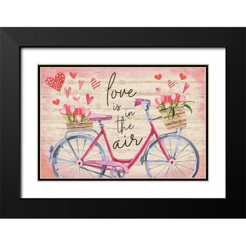 Love is in the Air Black Modern Wood Framed Art Print with Double Matting by ND Art