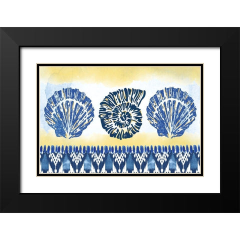 Shells Black Modern Wood Framed Art Print with Double Matting by ND Art
