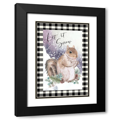 Let it Snow  Black Modern Wood Framed Art Print with Double Matting by ND Art