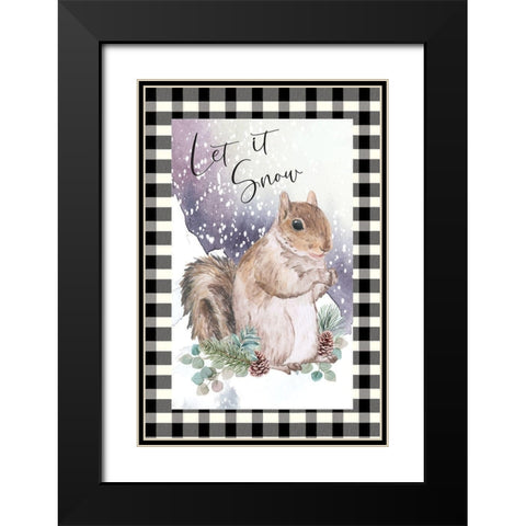Let it Snow  Black Modern Wood Framed Art Print with Double Matting by ND Art