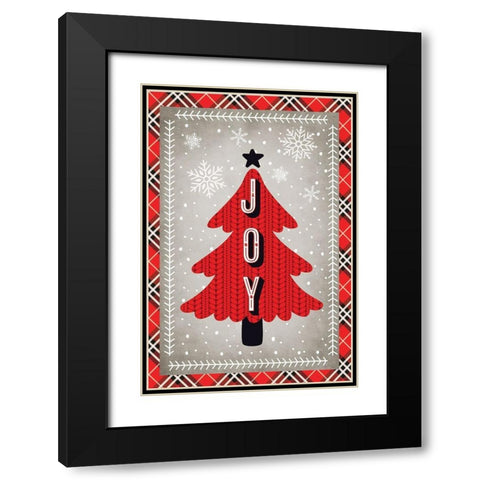 Joy Black Modern Wood Framed Art Print with Double Matting by ND Art