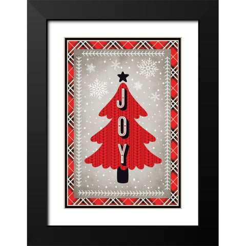 Joy Black Modern Wood Framed Art Print with Double Matting by ND Art