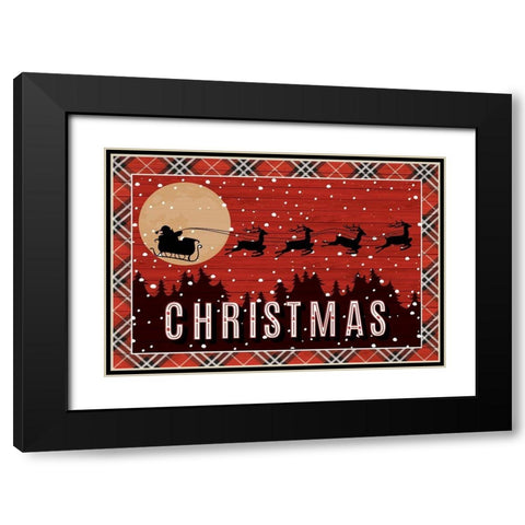 Christmas Black Modern Wood Framed Art Print with Double Matting by ND Art