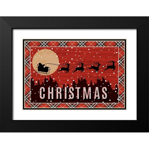 Christmas Black Modern Wood Framed Art Print with Double Matting by ND Art