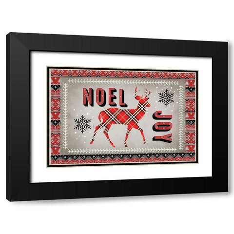 Joy Noel Black Modern Wood Framed Art Print with Double Matting by ND Art