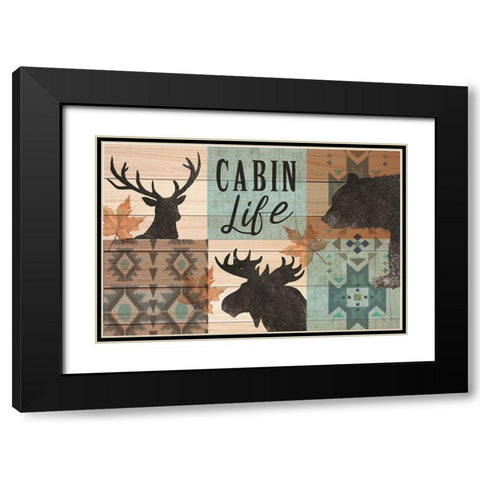 Cabin Life Black Modern Wood Framed Art Print with Double Matting by ND Art